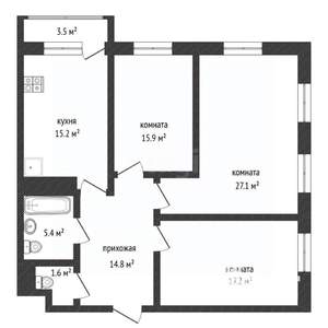 3-к квартира, вторичка, 99м2, 10/19 этаж