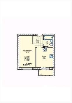1-к квартира, строящийся дом, 35м2, 1/3 этаж
