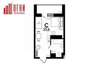 Студия квартира, строящийся дом, 24м2, 15/25 этаж