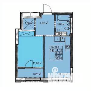 1-к квартира, строящийся дом, 40м2, 12/17 этаж