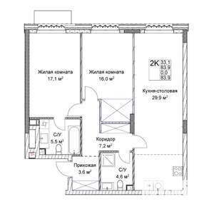 Студия квартира, вторичка, 84м2, 2/9 этаж