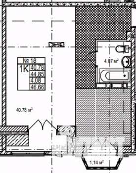 1-к квартира, строящийся дом, 47м2, 6/7 этаж