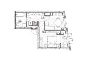 1-к квартира, вторичка, 35м2, 14/24 этаж