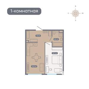 1-к квартира, вторичка, 40м2, 6/18 этаж