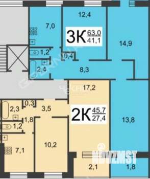 2-к квартира, вторичка, 46м2, 5/9 этаж