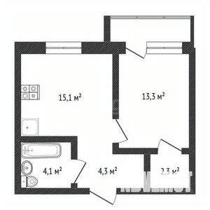 1-к квартира, вторичка, 40м2, 21/21 этаж