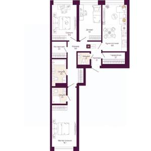 3-к квартира, вторичка, 87м2, 9/12 этаж