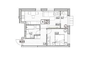 1-к квартира, вторичка, 46м2, 10/24 этаж