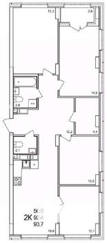 4-к квартира, вторичка, 94м2, 16/19 этаж