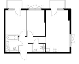 2-к квартира, вторичка, 57м2, 12/25 этаж