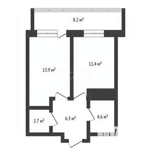 1-к квартира, сданный дом, 39м2, 1/19 этаж