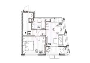 1-к квартира, вторичка, 47м2, 4/24 этаж