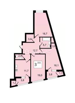 3-к квартира, вторичка, 97м2, 6/13 этаж