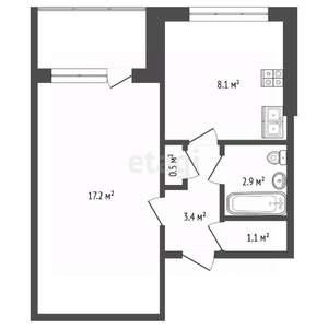 1-к квартира, вторичка, 33м2, 8/10 этаж