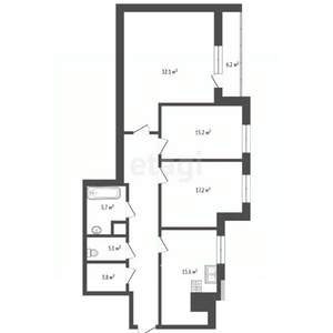 3-к квартира, вторичка, 111м2, 3/19 этаж