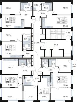 1-к квартира, вторичка, 46м2, 3/13 этаж