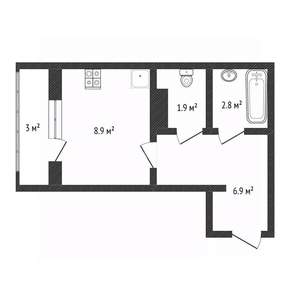 Студия квартира, вторичка, 17м2, 1/10 этаж