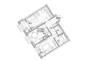 2-к квартира, вторичка, 60м2, 4/24 этаж