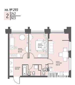 2-к квартира, вторичка, 63м2, 6/20 этаж