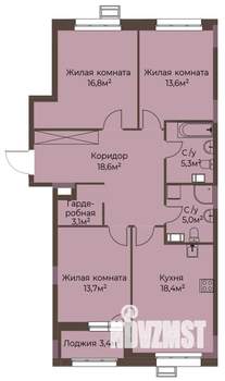 3-к квартира, вторичка, 96м2, 5/12 этаж