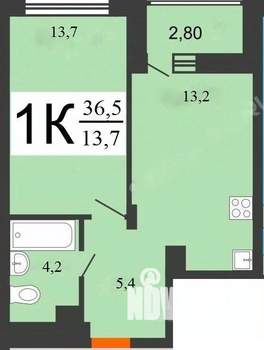 1-к квартира, вторичка, 37м2, 10/10 этаж