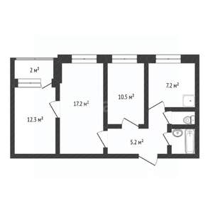 3-к квартира, вторичка, 58м2, 7/9 этаж