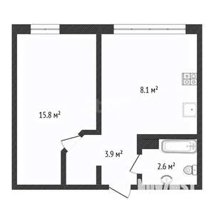 1-к квартира, вторичка, 32м2, 4/10 этаж