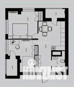 2-к квартира, вторичка, 55м2, 15/17 этаж