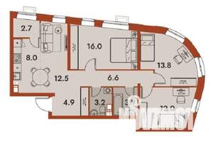 4-к квартира, строящийся дом, 84м2, 4/25 этаж