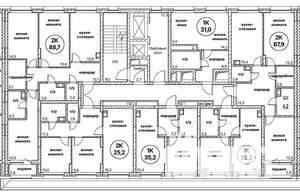 2-к квартира, вторичка, 68м2, 12/13 этаж