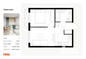 1-к квартира, вторичка, 33м2, 20/25 этаж