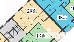 2-к квартира, вторичка, 62м2, 4/10 этаж