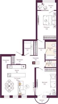 3-к квартира, вторичка, 80м2, 3/11 этаж