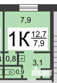 Студия квартира, вторичка, 13м2, 3/5 этаж