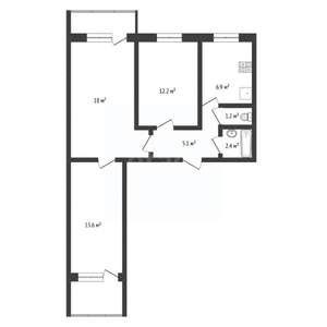 3-к квартира, вторичка, 60м2, 1/9 этаж
