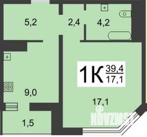 1-к квартира, вторичка, 39м2, 8/19 этаж