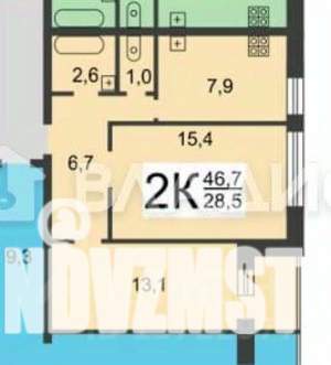 2-к квартира, вторичка, 47м2, 4/9 этаж