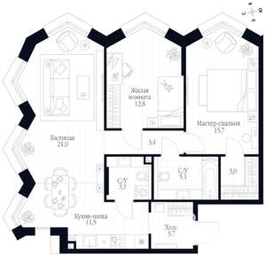 3-к квартира, вторичка, 80м2, 14/20 этаж