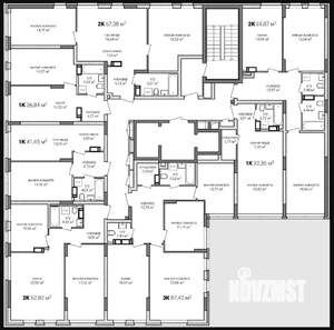 2-к квартира, строящийся дом, 63м2, 12/15 этаж