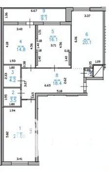 3-к квартира, строящийся дом, 108м2, 3/25 этаж
