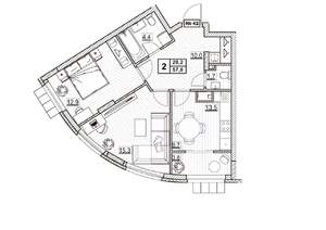 2-к квартира, вторичка, 58м2, 6/24 этаж