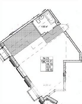 1-к квартира, строящийся дом, 49м2, 2/7 этаж