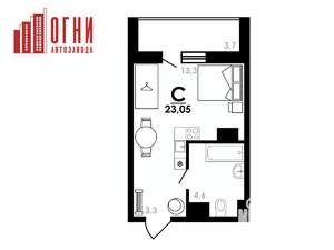 Студия квартира, вторичка, 23м2, 11/25 этаж