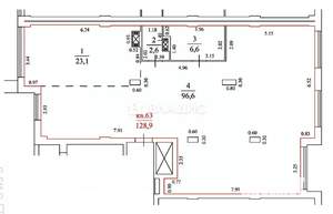 4-к квартира, вторичка, 129м2, 3/17 этаж