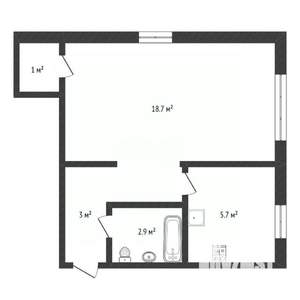 1-к квартира, вторичка, 31м2, 1/2 этаж