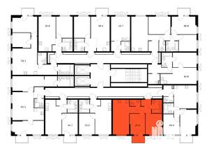 2-к квартира, вторичка, 52м2, 15/15 этаж