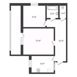 2-к квартира, вторичка, 57м2, 1/10 этаж