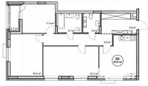 3-к квартира, вторичка, 93м2, 10/14 этаж