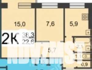2-к квартира, вторичка, 38м2, 3/9 этаж