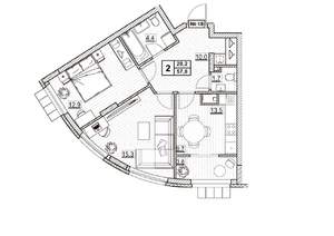 2-к квартира, вторичка, 58м2, 3/24 этаж